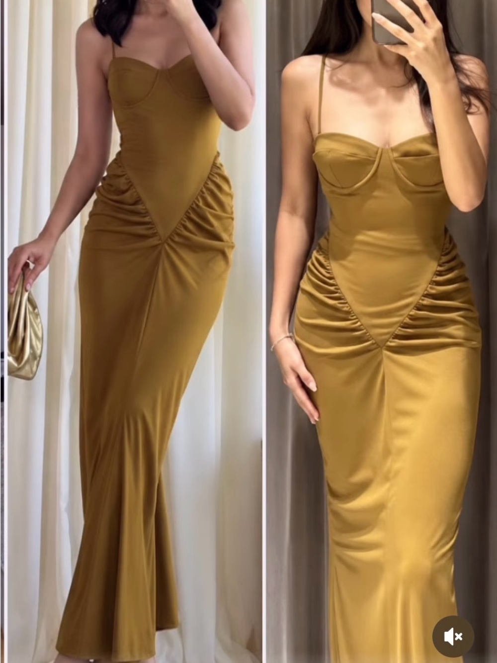 Olive Green Draped Maxi Dress – Sweetheart Neckline & Ruched Detail